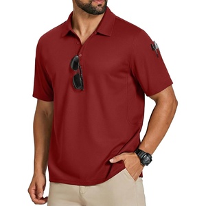 image:imageCOOFANDY Mens Polo Shirts Short Sleeve Quick Dry Performance Golf Polos Tactical Work Shirts with Pen PocketRed