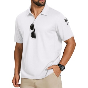 image:imageCOOFANDY Mens Polo Shirts Short Sleeve Quick Dry Performance Golf Polos Tactical Work Shirts with Pen PocketWhite