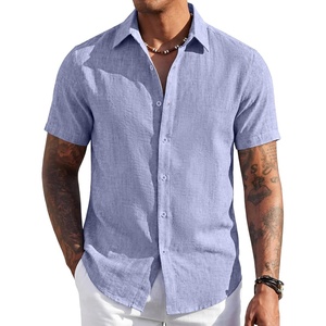 image:imageCOOFANDY Mens Short Sleeve Button Down Shirt Casual Summer Beach Wedding Vacation ShirtsBlue