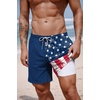 image:imageCOOFANDY 2 in 1 Mens Swim Trunks 7 Inch Quick Dry Board Shorts Beach Swim Shorts Bathing Suit with Compression LinerNavy National Flag