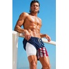 image:imageCOOFANDY 2 in 1 Mens Swim Trunks 7 Inch Quick Dry Board Shorts Beach Swim Shorts Bathing Suit with Compression LinerNavy National Flag