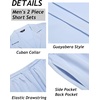 image:imageCOOFANDY Mens 2 Piece Short Set Guayabera Button Down Shirt Casual Summer Beach OutfitsLight Blue