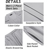 image:imageCOOFANDY Mens 2 Piece Short Set Guayabera Button Down Shirt Casual Summer Beach OutfitsLight Gray