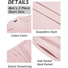 image:imageCOOFANDY Mens 2 Piece Short Set Guayabera Button Down Shirt Casual Summer Beach OutfitsPink