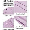 image:imageCOOFANDY Mens 2 Piece Short Set Guayabera Button Down Shirt Casual Summer Beach OutfitsPurple
