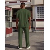 image:imageCOOFANDY Mens 2 Pieces Outfits Casual Quarter Zip Polo Shirt and Jogging Pants Summer Tracksuits SetArmy Green