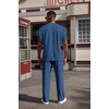 image:imageCOOFANDY Mens 2 Pieces Outfits Casual Quarter Zip Polo Shirt and Jogging Pants Summer Tracksuits SetDark Blue