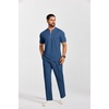 image:imageCOOFANDY Mens 2 Pieces Outfits Casual Quarter Zip Polo Shirt and Jogging Pants Summer Tracksuits SetDark Blue