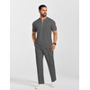image:imageCOOFANDY Mens 2 Pieces Outfits Casual Quarter Zip Polo Shirt and Jogging Pants Summer Tracksuits SetDark Grey