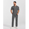 image:imageCOOFANDY Mens 2 Pieces Outfits Casual Quarter Zip Polo Shirt and Jogging Pants Summer Tracksuits SetDark Grey