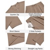 image:imageCOOFANDY Mens 2 Pieces Outfits Casual Quarter Zip Polo Shirt and Jogging Pants Summer Tracksuits SetKhaki