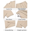image:imageCOOFANDY Mens 2 Pieces Outfits Casual Quarter Zip Polo Shirt and Jogging Pants Summer Tracksuits SetLight Khaki