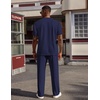 image:imageCOOFANDY Mens 2 Pieces Outfits Casual Quarter Zip Polo Shirt and Jogging Pants Summer Tracksuits SetNavy Blue