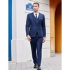 image:imageCOOFANDY Mens 3 Piece Wedding Suit Set One Button Slim Fit Jacket Blazer Vest Pants Set Groom Prom Tuxedo SuitsNavy Blue