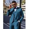 image:imageCOOFANDY Mens 3 Pieces Suit Classic One Button Single Breasted Slim Fit Blazer Jacket Vest Pants Set Wedding BusinesDark Blue