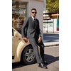 image:imageCOOFANDY Mens 3 Pieces Suit Classic One Button Single Breasted Slim Fit Blazer Jacket Vest Pants Set Wedding BusinesDark Grey