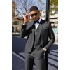 image:imageCOOFANDY Mens 3 Pieces Suit Classic One Button Single Breasted Slim Fit Blazer Jacket Vest Pants Set Wedding BusinesDark Grey