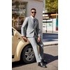 image:imageCOOFANDY Mens 3 Pieces Suit Classic One Button Single Breasted Slim Fit Blazer Jacket Vest Pants Set Wedding BusinesLight Heather Grey