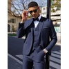 image:imageCOOFANDY Mens 3 Pieces Suit Classic One Button Single Breasted Slim Fit Blazer Jacket Vest Pants Set Wedding BusinesNavy Blue