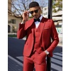 image:imageCOOFANDY Mens 3 Pieces Suit Classic One Button Single Breasted Slim Fit Blazer Jacket Vest Pants Set Wedding BusinesRed