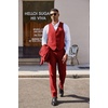 image:imageCOOFANDY Mens 3 Pieces Suit Classic One Button Single Breasted Slim Fit Blazer Jacket Vest Pants Set Wedding BusinesRed