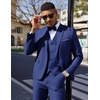 image:imageCOOFANDY Mens 3 Pieces Suit Classic One Button Single Breasted Slim Fit Blazer Jacket Vest Pants Set Wedding BusinesSky Blue