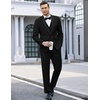 image:imageCOOFANDY Mens 3 Pieces Suit Slim Fit Tuxedo Set One Button Shawl Lapel Dinner Prom Jacket Vest Pants with TieBlack