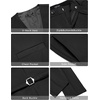 image:imageCOOFANDY Mens 3 Pieces Suit Slim Fit Tuxedo Set One Button Shawl Lapel Dinner Prom Jacket Vest Pants with TieBlack