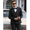 image:imageCOOFANDY Mens 3 Pieces Suit Slim Fit Tuxedo Set One Button Shawl Lapel Dinner Prom Jacket Vest Pants with TieBlack