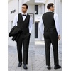 image:imageCOOFANDY Mens 3 Pieces Suit Slim Fit Tuxedo Set One Button Shawl Lapel Dinner Prom Jacket Vest Pants with TieBlack