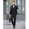 image:imageCOOFANDY Mens 3 Pieces Suit Slim Fit Tuxedo Set One Button Shawl Lapel Dinner Prom Jacket Vest Pants with TieDgreyBlack