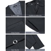 image:imageCOOFANDY Mens 3 Pieces Suit Slim Fit Tuxedo Set One Button Shawl Lapel Dinner Prom Jacket Vest Pants with TieDgreyBlack