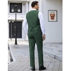 image:imageCOOFANDY Mens 3 Pieces Suit Slim Fit Tuxedo Set One Button Shawl Lapel Dinner Prom Jacket Vest Pants with TieGreen