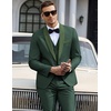 image:imageCOOFANDY Mens 3 Pieces Suit Slim Fit Tuxedo Set One Button Shawl Lapel Dinner Prom Jacket Vest Pants with TieGreen