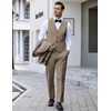 image:imageCOOFANDY Mens 3 Pieces Suit Slim Fit Tuxedo Set One Button Shawl Lapel Dinner Prom Jacket Vest Pants with TieKhaki