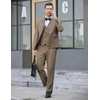 image:imageCOOFANDY Mens 3 Pieces Suit Slim Fit Tuxedo Set One Button Shawl Lapel Dinner Prom Jacket Vest Pants with TieKhaki