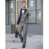 image:imageCOOFANDY Mens 3 Pieces Suit Slim Fit Tuxedo Set One Button Shawl Lapel Dinner Prom Jacket Vest Pants with TieLgreyBlack