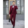 image:imageCOOFANDY Mens 3 Pieces Suit Slim Fit Tuxedo Set One Button Shawl Lapel Dinner Prom Jacket Vest Pants with TieWine Red