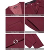 image:imageCOOFANDY Mens 3 Pieces Suit Slim Fit Tuxedo Set One Button Shawl Lapel Dinner Prom Jacket Vest Pants with TieWine Red
