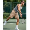 image:imageCOOFANDY Mens 7 Athletic Shorts Quick Dry Elastic Waist Gym Workout Lightweight Stretch Shorts with PocketsKhaki