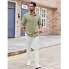 image:imageCOOFANDY Mens Button Down Shirt Casual Untucked Shirts Long Sleeve Dress Shirt with PocketArmy Green