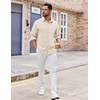 image:imageCOOFANDY Mens Button Down Shirt Casual Untucked Shirts Long Sleeve Dress Shirt with PocketBeige