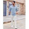 image:imageCOOFANDY Mens Button Down Shirt Casual Untucked Shirts Long Sleeve Dress Shirt with PocketBlue