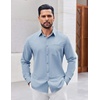 image:imageCOOFANDY Mens Button Down Shirt Casual Untucked Shirts Long Sleeve Dress Shirt with PocketBlue