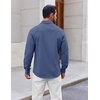 image:imageCOOFANDY Mens Button Down Shirt Casual Untucked Shirts Long Sleeve Dress Shirt with PocketDark Blue