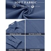 image:imageCOOFANDY Mens Button Down Shirt Casual Untucked Shirts Long Sleeve Dress Shirt with PocketDark Blue