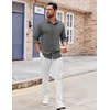 image:imageCOOFANDY Mens Button Down Shirt Casual Untucked Shirts Long Sleeve Dress Shirt with PocketDark Grey