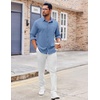 image:imageCOOFANDY Mens Button Down Shirt Casual Untucked Shirts Long Sleeve Dress Shirt with PocketDenim Blue