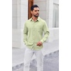 image:imageCOOFANDY Mens Button Down Shirt Casual Untucked Shirts Long Sleeve Dress Shirt with PocketLight Green