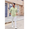 image:imageCOOFANDY Mens Button Down Shirt Casual Untucked Shirts Long Sleeve Dress Shirt with PocketLight Green